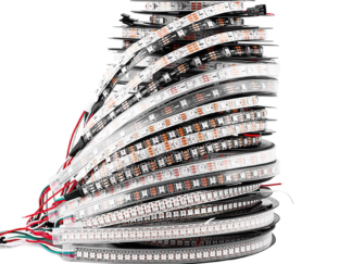 Cinta LED RGB 5m SMD5050 WS2812B 60/m sin protección contra humedad