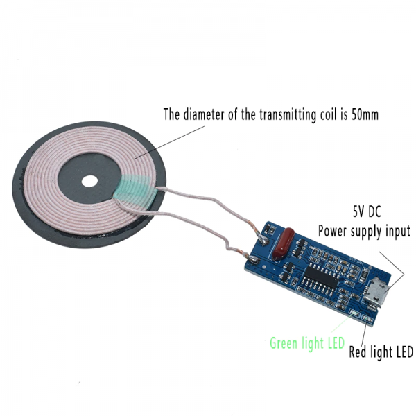 Cargador inalámbrico 5V 1A 5W microUSB - Imagen 5