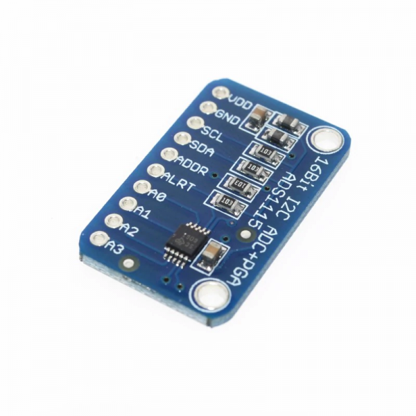 Conversor ADC 16 Bit I2C ADS1115 4 canales con preamplificador