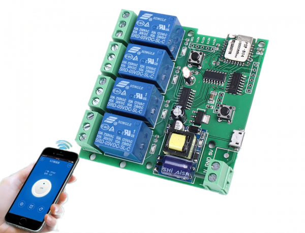 Relé Wifi 4CH 5V Esp8266 Electrónica Inteligente eWeLink