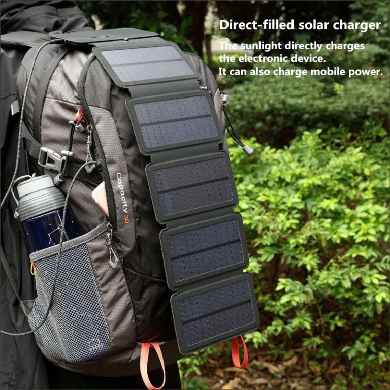 Panel solar cargador USB portable para mochila 14W 5V 2.1A USB