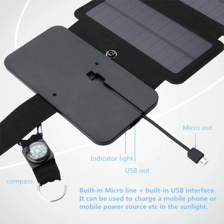 Panel solar cargador USB portable para mochila 14W 5V 2.1A USB - Imagen 5