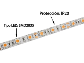 Cinta LED blanco cálido SMD2835 sin protección contra humedad