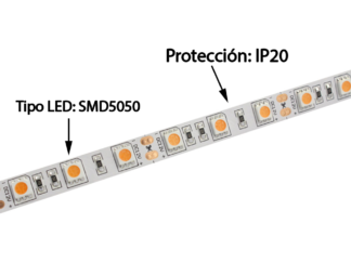 Cinta LED RGB 5mts SMD5050 sin protección contra humedad