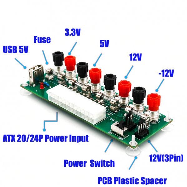 Adaptador ATX 20/24pin laboratorio electrónico - Imagen 2