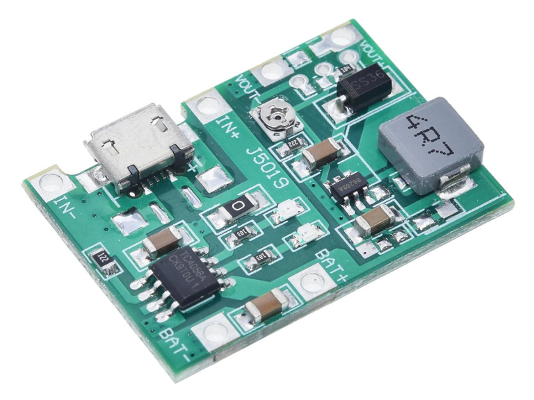 Cargador de baterías Li-ion 3.7V 4.2V DC-DC Step Up Boost TP4056 18650 - Imagen 2