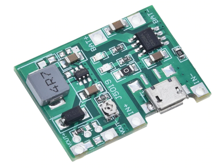 Cargador de baterías Li-ion 3.7V 4.2V DC-DC Step Up Boost TP4056 18650 - Imagen 3