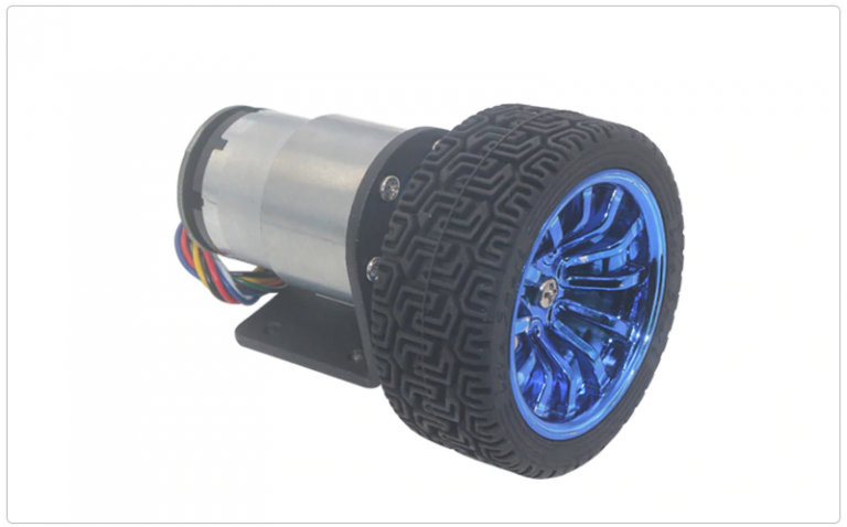 Kit Motor con reductor, encoder y rueda 6VDC JGB37-520 1000rpm - Imagen 7