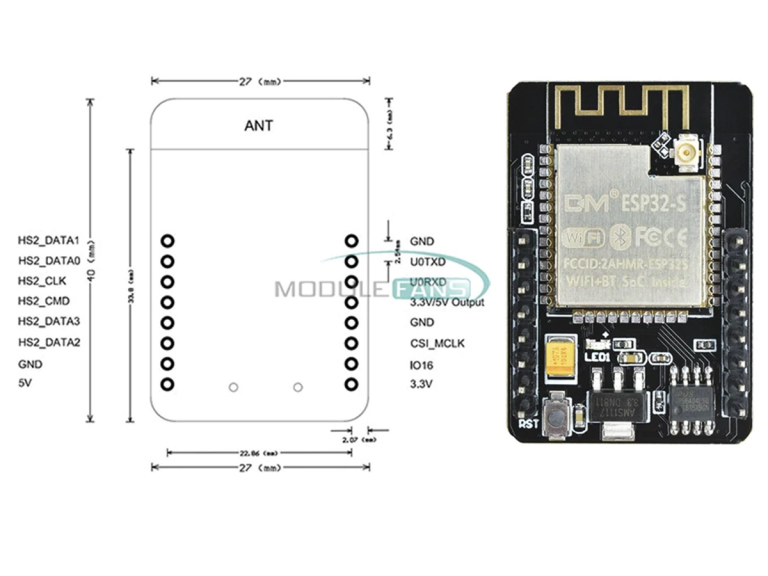 Modulo camara WiFi/Bluetooth ESP32-CAM OV2640 5VDC Dual-core 32-bit 2MP - Imagen 10