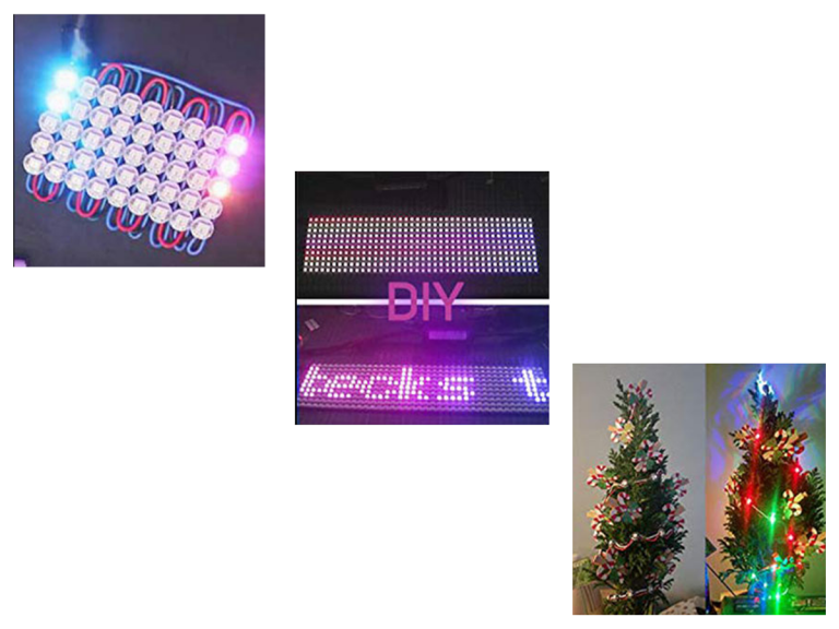 LED WS2812B unidad PCB fondo negro 5VDC IC 5050 RGB - Imagen 3