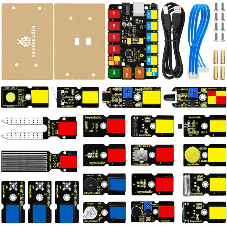 Kit aprendizaje Keyestudio facil conexion para Arduino STEAM (21 piezas)