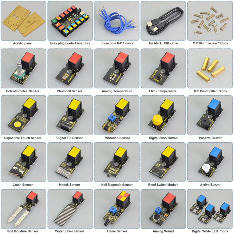 Kit aprendizaje Keyestudio facil conexion para Arduino STEAM (21 piezas) - Imagen 3