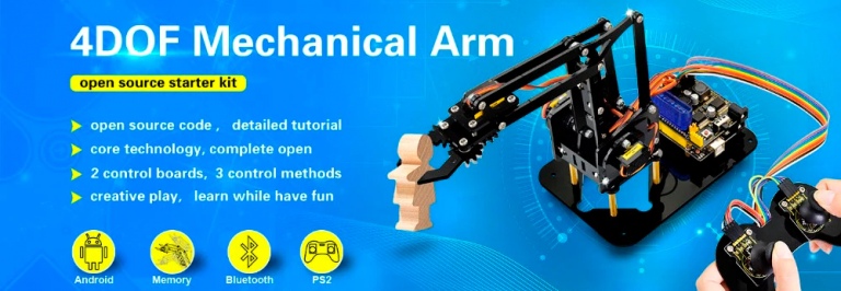 Brazo robótico Keyestudio 4 grados de libertad Acrílico Arduino DIY - Imagen 3