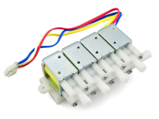 Válvulas solenoides agua/aire 12V 4 vías control independiente