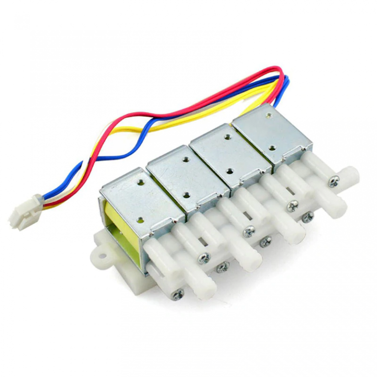 Válvulas solenoides agua/aire 12V 4 vías control independiente