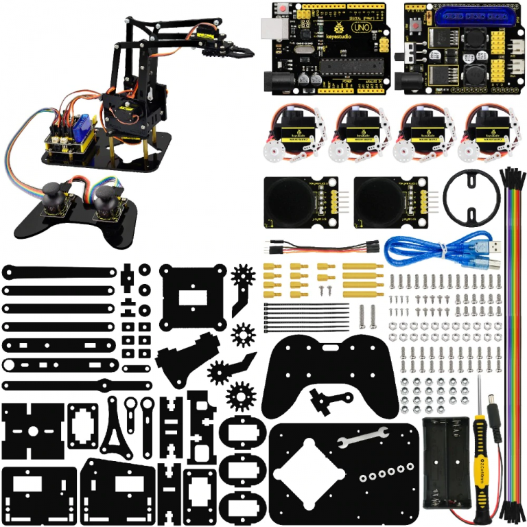 Brazo robótico Keyestudio 4 grados de libertad Acrílico Arduino DIY - Imagen 4