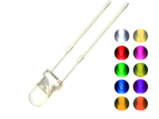 Pack 100pcs LEDs alto brillo 5MM BLANCO 20mA