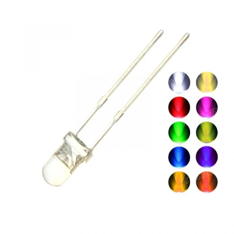 Pack 100pcs LEDs alto brillo 5MM VERDE 20mA