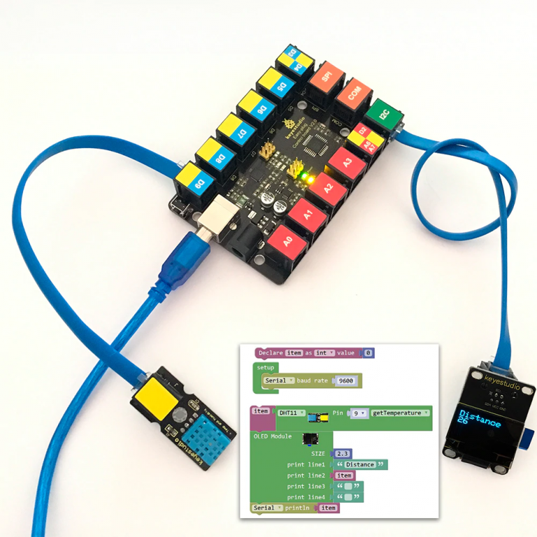 Módulo Keyestudio EASY plug RJ11 128 x 64 OLED Arduino STEAM - Imagen 6