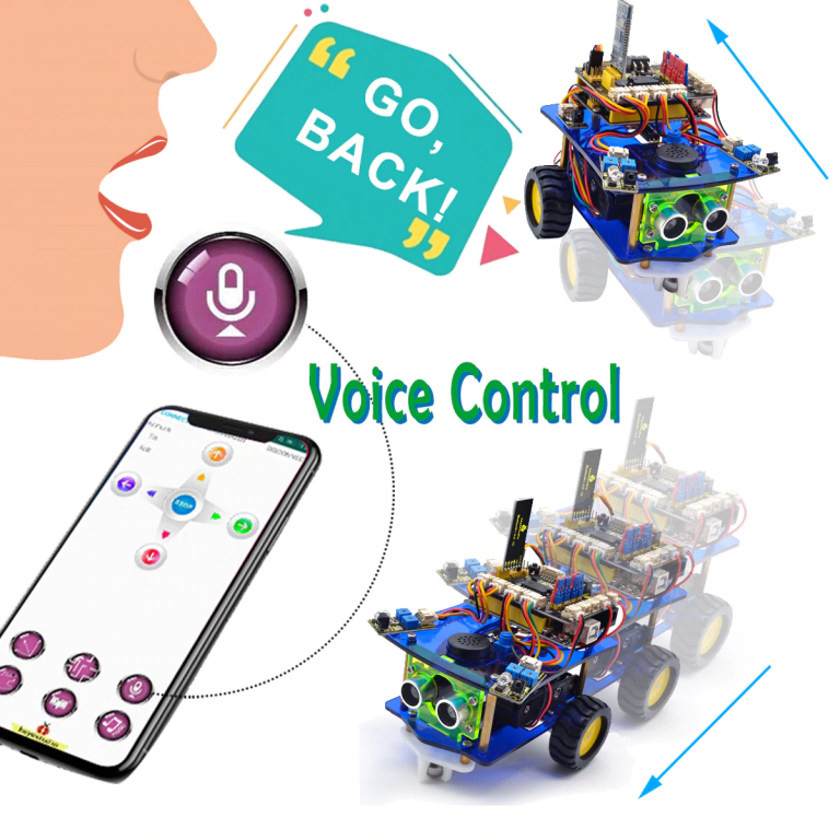 Carro robot inteligente V3.0 Keyestudio Bluetooth Arduino STEM Mixly blocks - Imagen 4