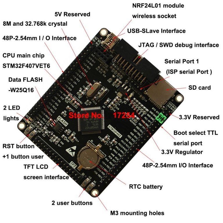 Modulo STM32F407VET6 Cortex-M4 ARM - Imagen 5