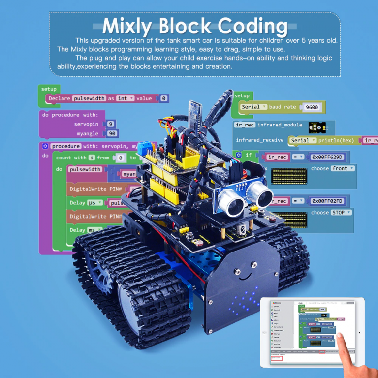 Carro robot tanque Keyestudio V2.0 Arduino Robot STEM/Mixly - Imagen 11