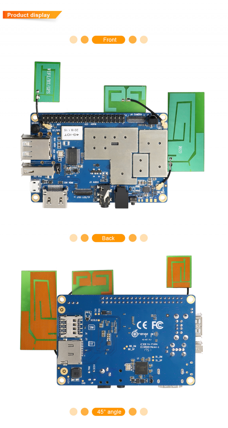 Orange Pi 4G-IOT 1G Cortex-A53 8GB EMMC SIM Card 4G Bluetooth - Imagen 11