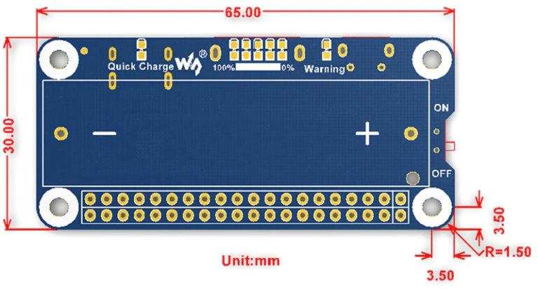 Soporte bateria Li-Ion 5V Raspberry Pi carga rápida - Imagen 3