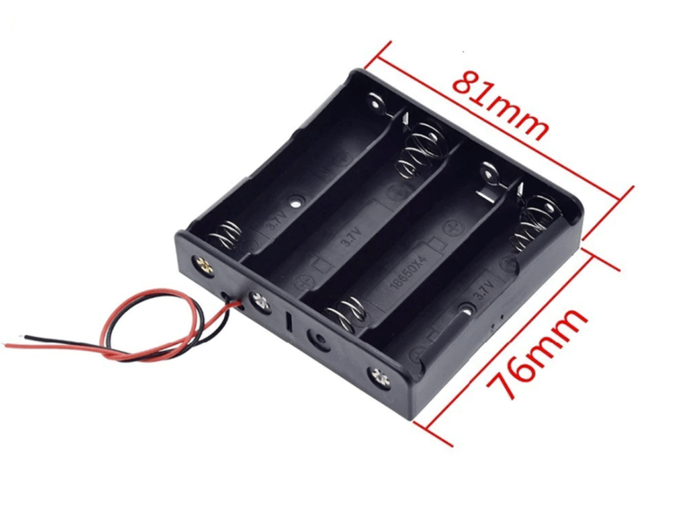 Soporte batería (battery holder) 18650 4 slot (Cuatro baterías)