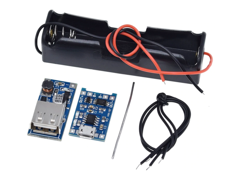 Kit cargador batería Li-Ion Micro USB 5V 1A 18650 TP4056