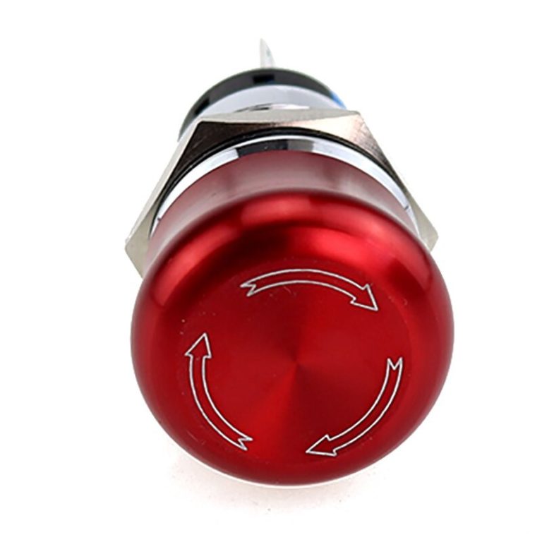 Botón de parada de emergencia tipo hongo 19 mm acero inoxidable