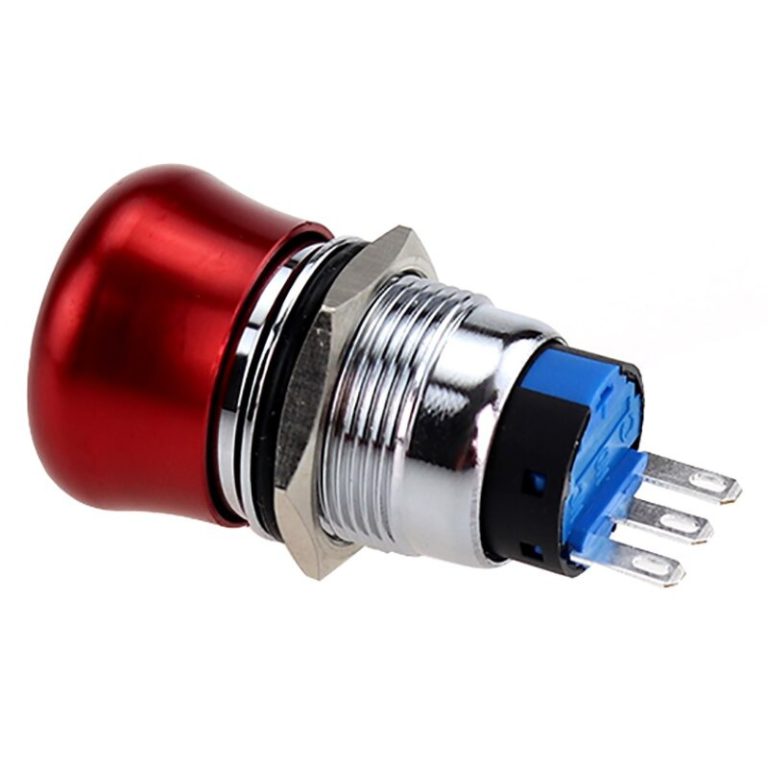 Botón de parada de emergencia tipo hongo 19 mm acero inoxidable - Imagen 3