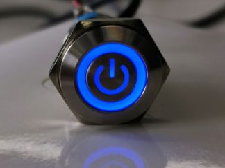 Pulsador LED 16mm 12V acero inoxidable con retención