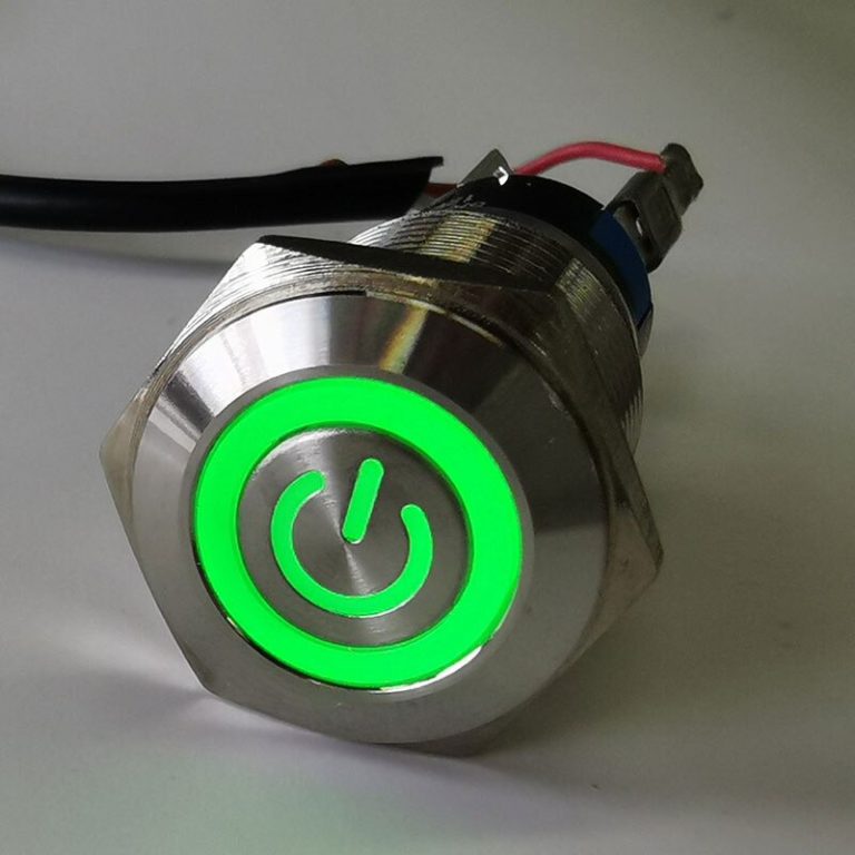 Pulsador LED 16mm 12V acero inoxidable momentaneo - Imagen 3
