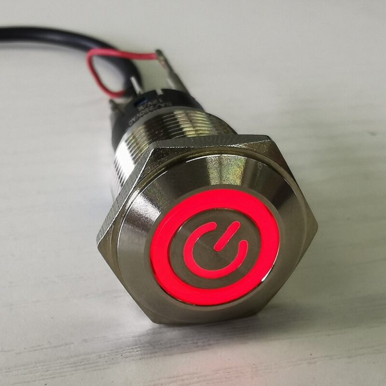 Pulsador LED 16mm 12V acero inoxidable momentaneo - Imagen 4