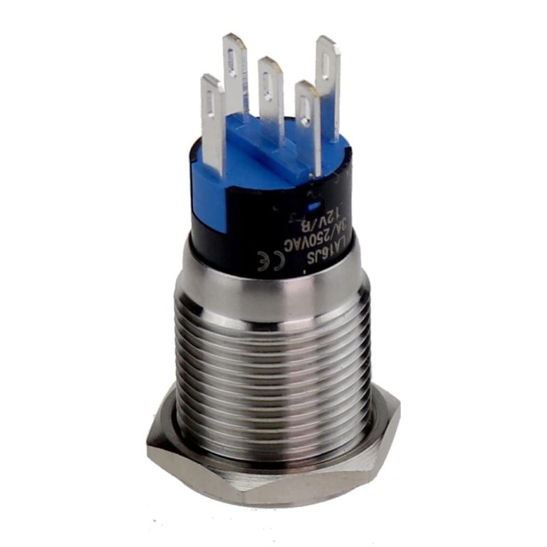 Pulsador LED 16mm 12V acero inoxidable momentaneo - Imagen 9