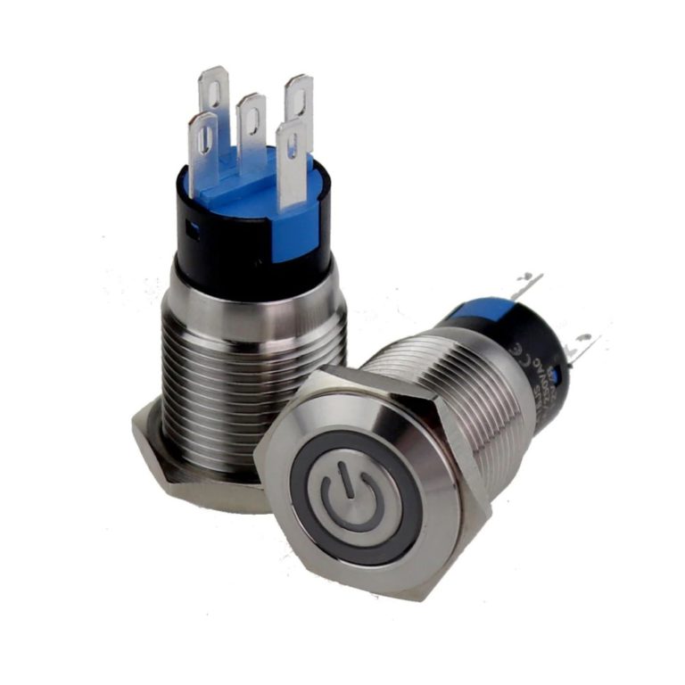 Pulsador LED 16mm 12V acero inoxidable momentaneo - Imagen 10