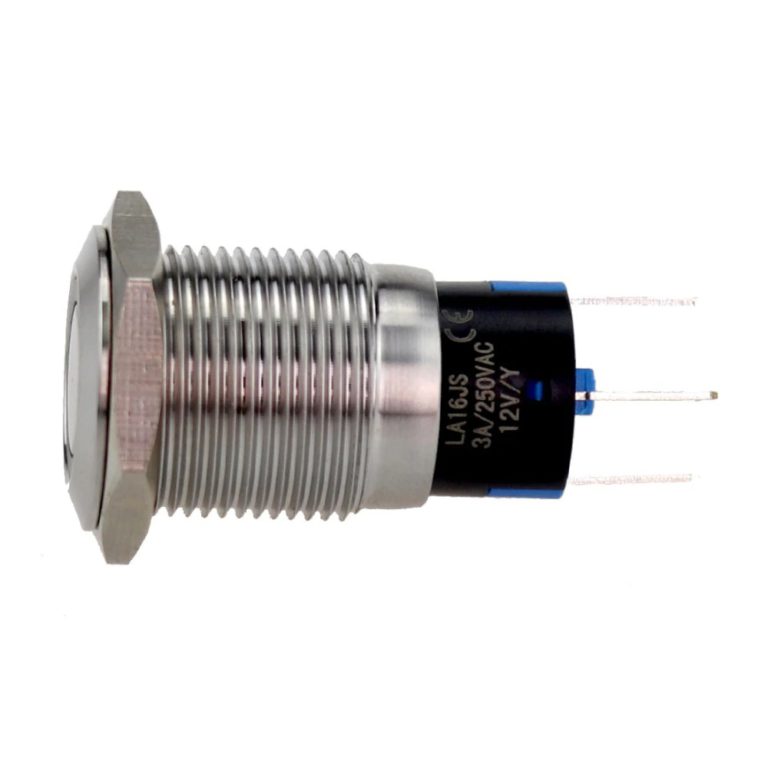 Pulsador LED 16mm 12V acero inoxidable momentaneo - Imagen 11