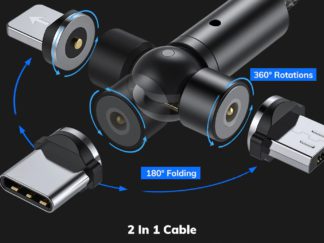 Cable cargador USB Tipo C magnético/rotable 1m