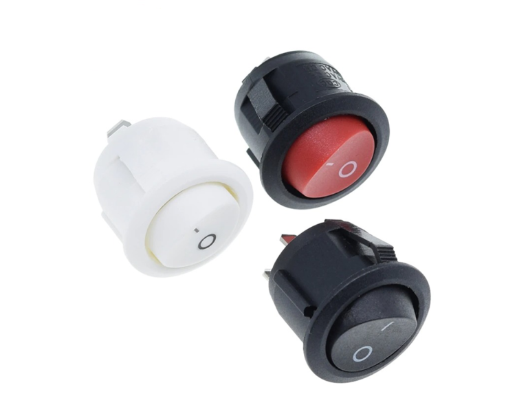 Pack 10Pcs interruptores negros circulares plásticos 6A/250VAC 10A/125VAC - Imagen 4