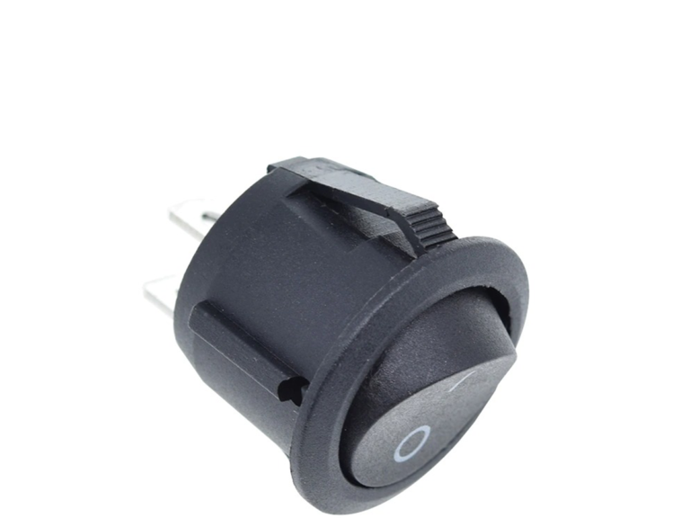 Pack 10Pcs interruptores negros circulares plásticos 6A/250VAC 10A/125VAC - Imagen 6