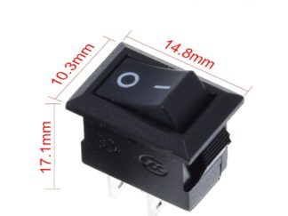 Pack 10 interruptores basculantes, autos, instrumentos 10x15mm, 2 pines, 3A/250V