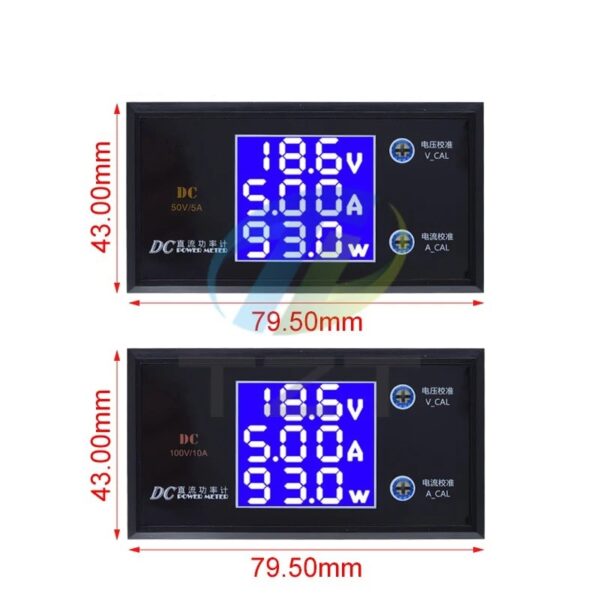 Voltímetro/amperímetro/vatímetro DC 0-100V/10A/1000W - Imagen 2