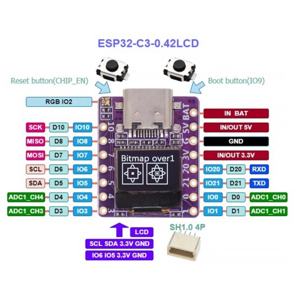 ESP32 C3 LCD 0.42" Bluetooth Wifi - Imagen 2