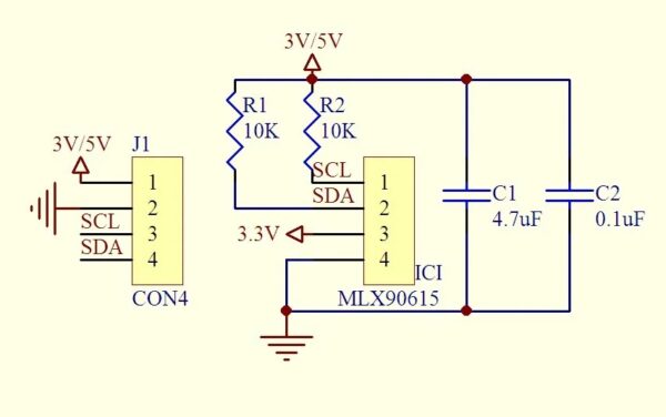Sensor de temperatura digital infrarrojo MLX90615 3-5V - Imagen 5