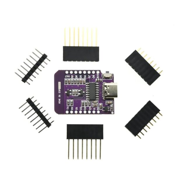 D1 Mini USB tipo C ESP8266 ESP-07S CH340G Wifi - Imagen 2
